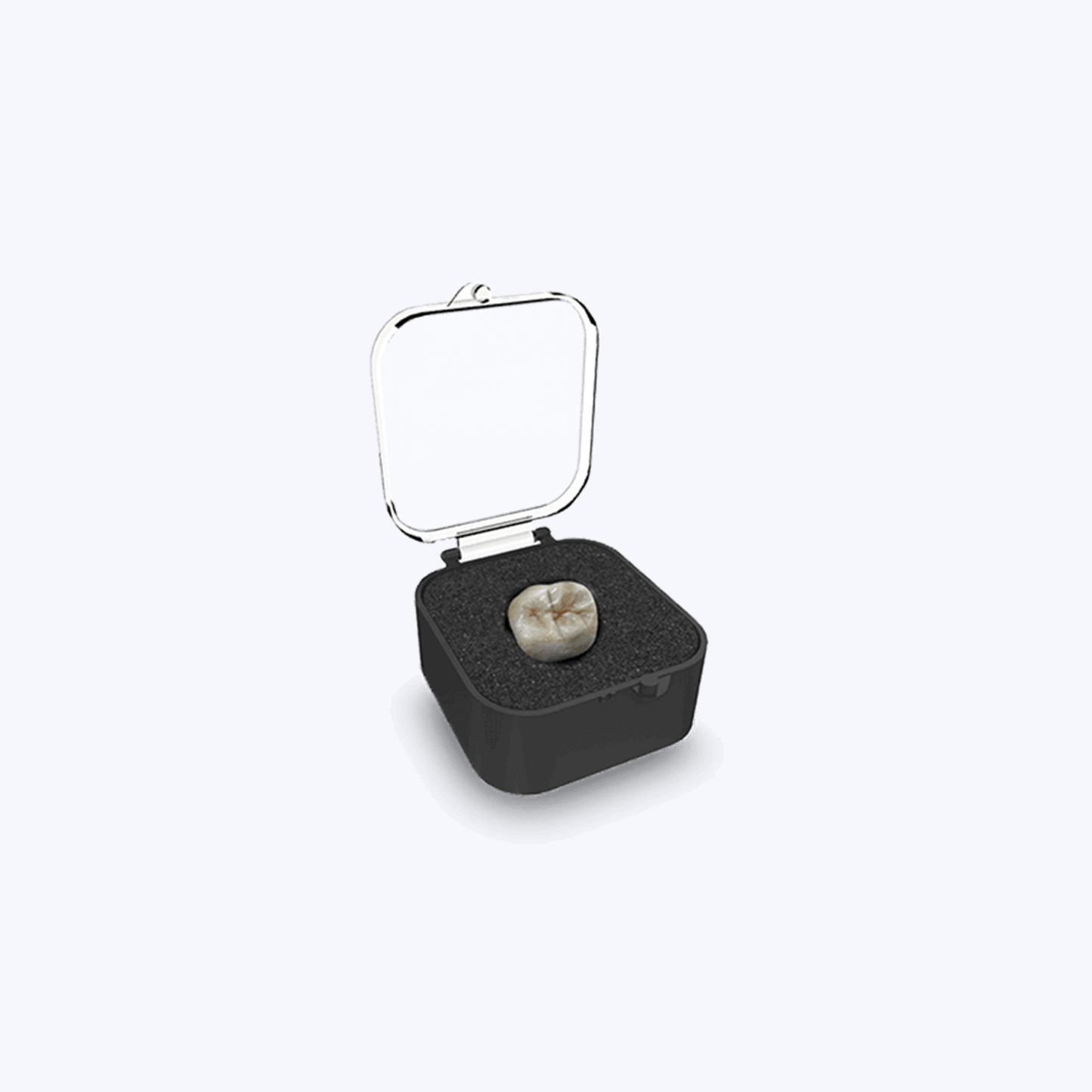 1" Crown Box Round, Clear with Foam